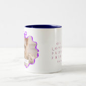Bow Ribbon Pet Memory Photo Purple ツートーンマグカップ (中央)