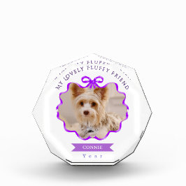 Bow Ribbon Pet Memory Photo Purple フォトブロック