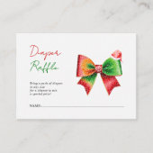 Bow Santa hat Christmas Baby shower Diaper raffle エンクロージャーカード (正面)