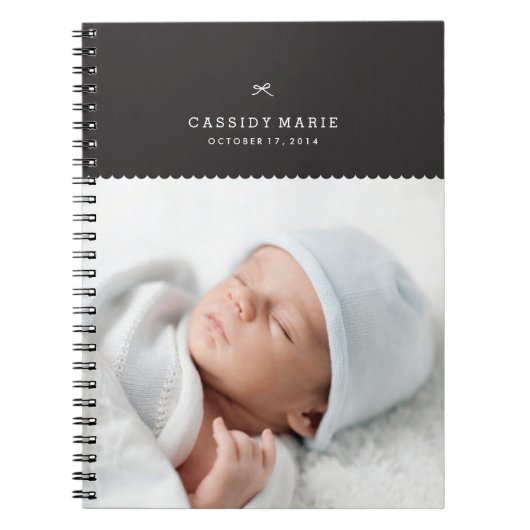 Bow & Scallopsジャーナル – ブラック ノートブック (正面)