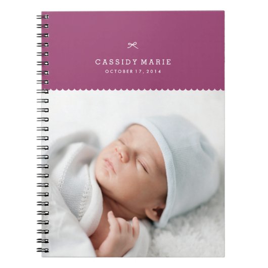 Bow & Scallopsジャーナル – プラム ノートブック (正面)