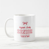Bow Senior Custom Year Script Graduate College コーヒーマグカップ (左)