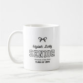 Bow Senior Custom Year Script Graduate College コーヒーマグカップ (左)