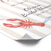 Bow She’s a Catch Lobster Bridal Shower Welcome  ポスター (角)