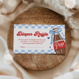 Bow She's Ready to Pop Baby Shower Diaper Raffle エンクロージャーカード