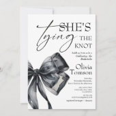 Bow She's Tying the Knot Bridal Shower 招待状 (正面)