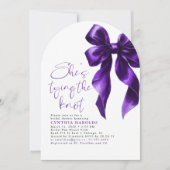 Bow She's Tying the Knot Bridal Shower Photo 招待状 (正面)