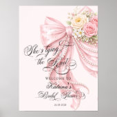 Bow She's Tying the Knot Bridal Shower Welcome ポスター (正面)