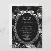 Bow Skull RIP 20s 30th Birthday Party Youth Photo 招待状 (正面)