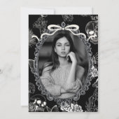 Bow Skull RIP 20s 30th Birthday Party Youth Photo 招待状 (裏面)