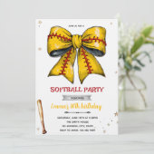 Bow softball party invitation 招待状 (スタンド正面)