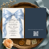Bow Something Blue Before I Do QR Code Bridal 招待状