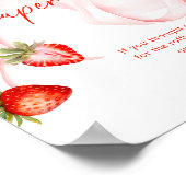 Bow Strawberry Baby Shower Diaper Raffle Sign ポスター (角)
