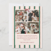 Bow Stripe Family Photo Christmas Holiday Card シーズンカード (裏面)