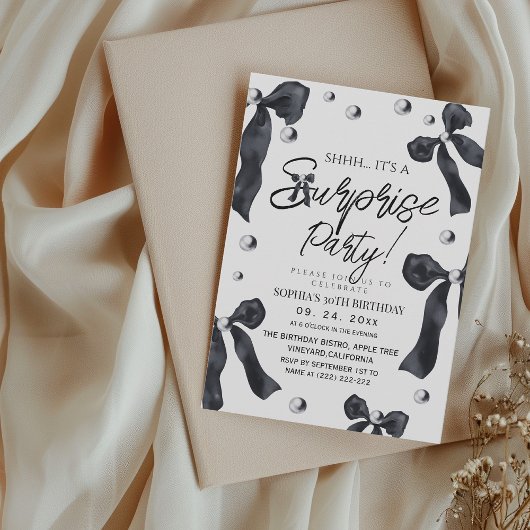  Bow Surprise 30th Birthday Party  招待状