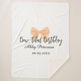 Bow-tiful birthday orange bow name date simple pas シェルパブランケット
