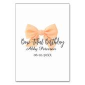 Bow-tiful birthday orange bow name date simple pas テーブルナンバー (裏面)