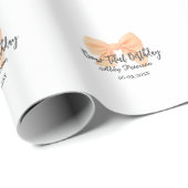Bow-tiful birthday orange bow name date simple pas ラッピングペーパー (ロールコーナー)