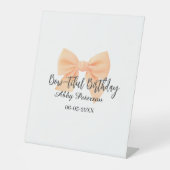 Bow-tiful birthday orange bow name date simple pas 台座サイン (正面)