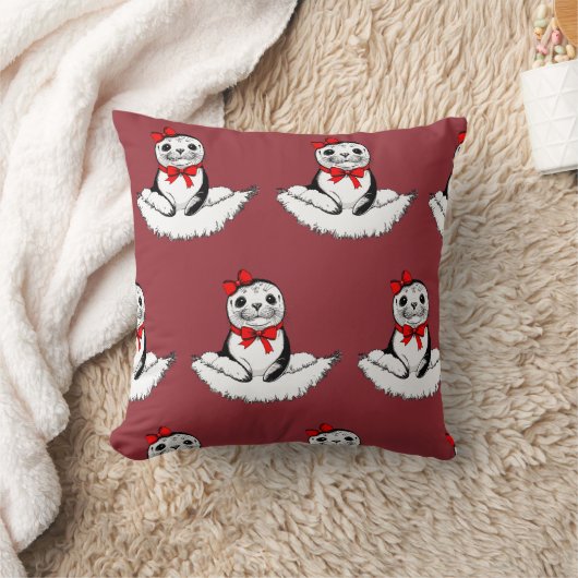 Bow-tiful Seal – Christmas Edition クッション (ブランケット)