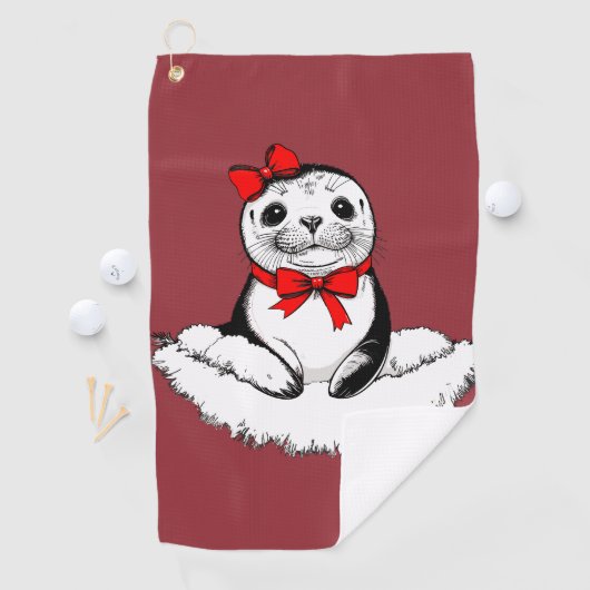 Bow-tiful Seal – Christmas Edition ゴルフタオル (インサイチュ)