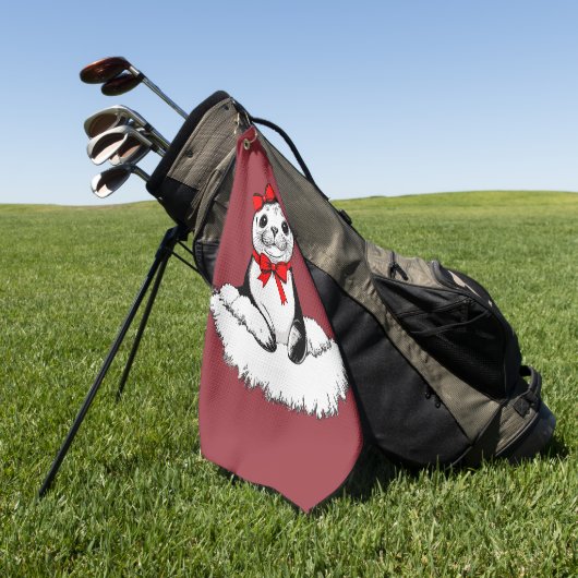 Bow-tiful Seal – Christmas Edition ゴルフタオル (グリーン)