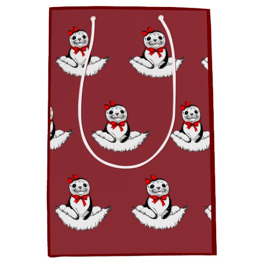 Bow-tiful Seal – Christmas Edition ミディアムペーパーバッグ (正面)