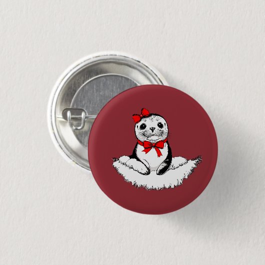 Bow-tiful Seal – Christmas Edition 缶バッジ (正面&裏面)