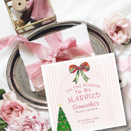 Bow Tis The Season To Be Married Bridal Shower スタンダードカクテルナプキン