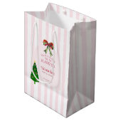 Bow Tis The Season To Be Married Bridal Shower ミディアムペーパーバッグ (正面アングル)