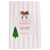 Bow Tis The Season To Be Married Bridal Shower ミディアムペーパーバッグ (正面)