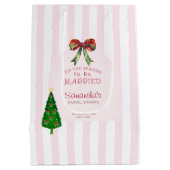 Bow Tis The Season To Be Married Bridal Shower ミディアムペーパーバッグ (裏面)