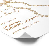 Bow Tying the Knot Bridal Shower Welcome Sign ポスター (角)