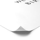 Bow Wavy 縁ど Photo 2nd Birthday Welcome Sign ポスター (角)