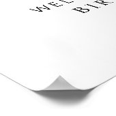 Bow Wavy 縁ど Photo  3rd Birthday Welcome Sign ポスター (角)