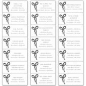 Bow Wedding Guest Address Labels シール (正面)