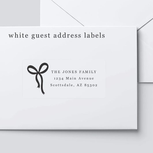 Bow Wedding Guest Address Labels シール
