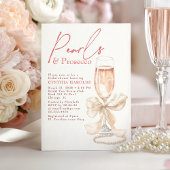 Bow White Pearls & Prosecco Rosé Bridal Shower 招待状