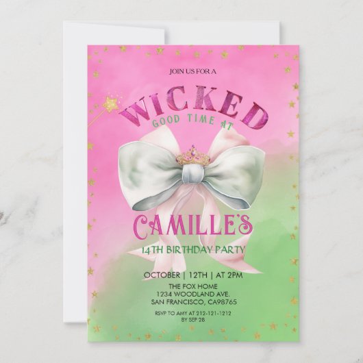 Bow Wicked Birthday Party  Invitation 招待状 (正面)