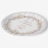 Bow Wildflower First Birthday Paper Plates ペーパープレート (アングル)