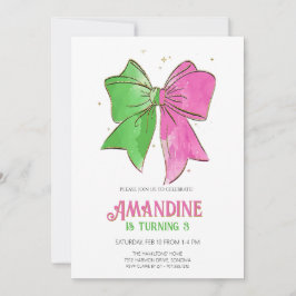 Bow Witches Girl Birthday Magical Party  招待状