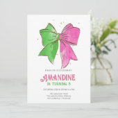 Bow Witches Girl Birthday Magical Party 招待状 (スタンド正面)