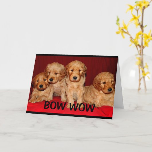 Bow Wow Wowあなたはおば素晴らし母の日 カード (黄色い花)