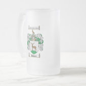 BOWENの家紋- BOWENの紋章付き外衣 フロストグラスビールジョッキ (正面左)