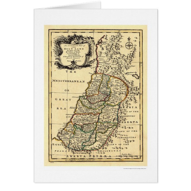 Bowen 1752年著イスラエル共和国の聖地の地図 (正面)