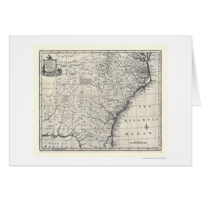 Bowen 1752年著ジョージアそしてCarolinasの地図 (正面横)