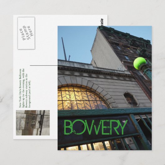 Boweryでダウン ポストカード (正面/裏面)