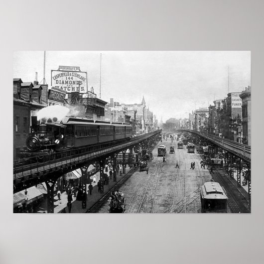 Bowery at Grand通り, New York 1895ポスター ポスター (正面)