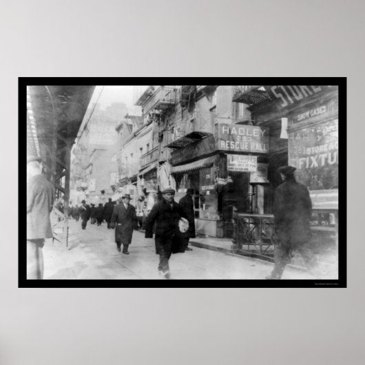 Bowery, NY通りシーン1914 ポスター (正面)