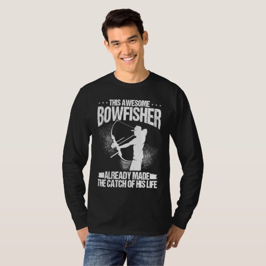 Bowfisher Groom Catch of my Life Bowfishing Hunter Tシャツ (正面フル)